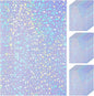 Nezyo 60 Sheets Holographic Laminate Sheets Clear Glitter A4 Size Vinyl Sticker Paper Holographic Overlay Self Adhesive Waterproof Transparent Film, 11.7 x 8.3 Inch (Broken Grass)