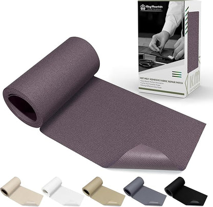 KING MOUNTAIN Canvas Iron on Patch,3"×60",Waterproof 100% Cotton Fabric Repair Patch,Used for Various Sofa,Tent,Clothes,Seats,Suitcases (Dark Grey)