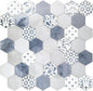 The Tiles Plaza 10-Sheet Peel and Stick Backsplash, Blue Cement Hexagon Stone Composite Marble Looks Self Adhesive Wall Tile, Stick On Tiles for Kitchen Bathroom Shower, Cover 9 Sq Ft.
