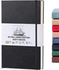 Beechmore Books A3 Sketchbook – 11.7x16.5 Premium Vegan Leather Bound Extra Large Sketch Book Hardcover, 160gsm 160 Perforated Ivory Pages, Blank Sketch Pad, Gift Boxed, Back Pocket, Ribbon Bookmark