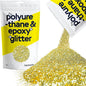 Hemway Polyurethane & Epoxy Resin Glitter 100g / 3.5oz Metallic Crystal Flake Additive for Flooring Jewelry Tumblers Glass Pigment - Fine (1/64" 0.015" 0.4mm) - Sand Gold