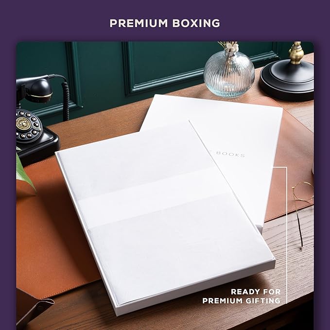 Beechmore Books A3 Sketchbook – 11.7x16.5 Premium Vegan Leather Bound Extra Large Sketch Book Hardcover, 160gsm 160 Perforated Ivory Pages, Blank Sketch Pad, Gift Boxed, Back Pocket, Ribbon Bookmark