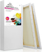 PHOENIX Long Stretched Canvas for Painting 10x20 Inch/6 Value Pack, 8 Oz Triple Primed 5/8 Inch Profile 100% Cotton White Blank Canvas, Rectangular Framed Canvas for Oil Acrylic & Pouring Art