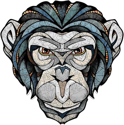 EWA Home Décor – Chimp (Chimpanzee) Small 110 Pieces – Wooden Jigsaw Puzzle for Adults – Perfect for Artistic Home Decoration and Mindful Relaxation