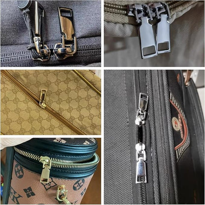 AKTIOIN Metal Zipper Repair Kit for Jackets, Luggage, Bags, Backpack, No Sewing Required Detachable Zip Heads Zipper Pull Replacement (Golden, #5)