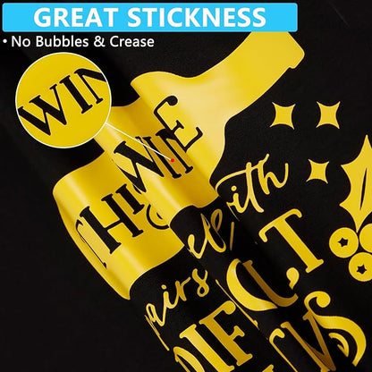 Guangyintong Yellow HTV Heat Transfer Vinyl Rolls, 12" X 100ft Iron on Vinyl PVC Adhesive for T-Shirt, Easy to Cut & Weed for DIY Design