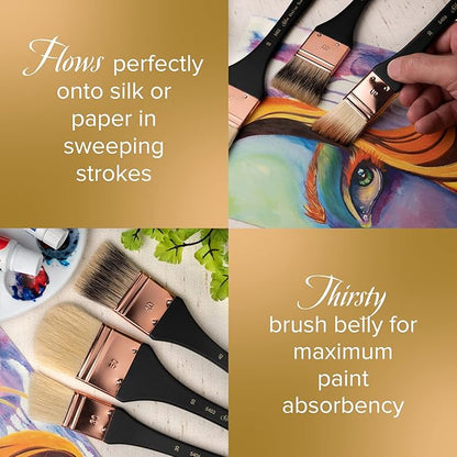 Silver Brush Limited 5403-40 Silver Atelier Oval Mottler Paintbrush for Oil, Acrylic, Watercolor, Gesso and Grounds, Varnish and Top Coat, Size 40, Xtra Long Handle