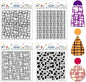 CHGCRAFT 4 Pcs Graffiti Grid Polymer Clay Texture Sheets Abstract Squares Silicone Texture Stamp Seamless Pattern Modeling Pattern Pad Sheets for Jewelry and Earrings Tools, 5.5x5.5 inch
