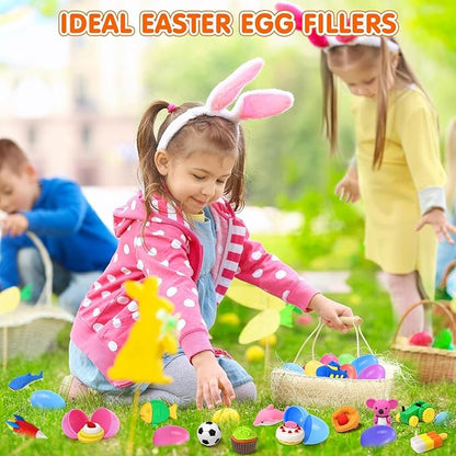 40 Pcs Animal Erasers Desk Pet for Kids 3D Puzzle Pencil Eraser Treasure Box Toy for Classroom School Prize Kids Party Favors Back to School Supplies Easter Egg Fillers Goodie Bag Stuffers Gift