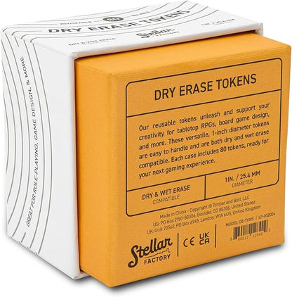 Stellar Factory: Dry Erase Tokens: Reusable for DIY, Game Design, and RPGs (80 PCS)