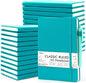 24 Pack Journal Notebook for Work, Feela Business Notebook Bulk Hardcover Lined Writing Journal with Pen Holder for Men Women Note Taking, with 24 Black Pens, 120 GSM, 5.1”x8.3”, A5, Emerald