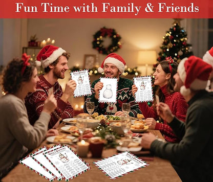 Roll A Snowman Game, Christmas Dice Games for Families & Large Groups-25 Players, Christmas Party Games for Adults, Red and Green Theme Winter Holiday Decorations White Elephant Gifts Ideas