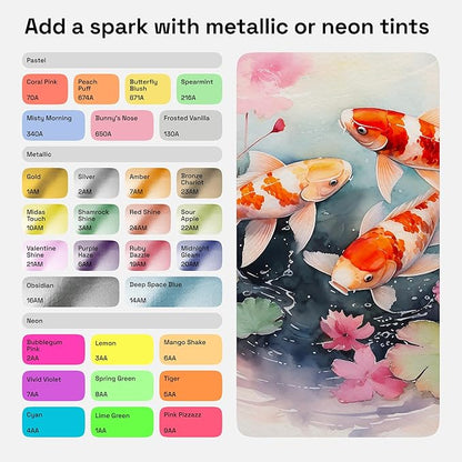 ARTISTRO Watercolor Paint Set, 100 Vivid Colors in Portable Box, Palette set Including Metallic, Fluorescent, Pastel Colors. Perfect Travel Watercolor Set for Artsits, Amateur, Hobbyists and Painting Lovers