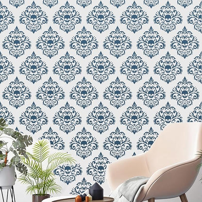 Damask Stencils for Walls 12inch Damask Stencil Large Texture Stencils for Painting on Wood Furniture Canvas Paper Fabric