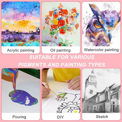 7 Pack Stretched Canvases for Painting, Multi Size 11x14, 9.44x12, 8x10, 5x7, 4x4, Round Canvas with 8x8, 10x10, Primed Blank Canvas for Oil, Acrylic Paint, Beginner, Artist