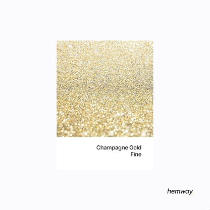 Hemway Polyurethane & Epoxy Resin Glitter 100g / 3.5oz Metallic Crystal Flake Additive for Flooring Jewelry Tumblers Glass Pigment - Fine (1/64" 0.015" 0.4mm) - Champagne Gold