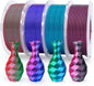 ELEGOO Silk PLA Filament Bundle 1.75mm, Dual Colors 3D Printer Filaments Dimensional Accuracy +/- 0.05mm, Multicolors 4 Pack 250g Spool Green Red/Blue Purple/Black Red/Blue Green