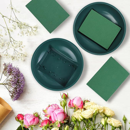 16 Sets Flower Foam Blocks with Bowl Kit Square Floral Foam Blocks Floral Arrangement Round Bowls DIY Floral Foam for Flower Arrangements Birthday Wedding Party Decoration Table Centerpiece