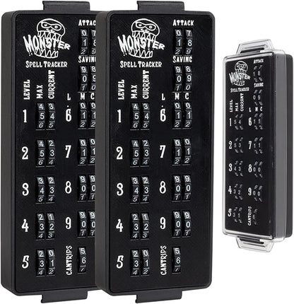 Ultimate RPG Spell Tracker for DND (2 pk)- Keep Track of All Magic Stats, Levels, Modifiers Easily w Adjustable Place-Locking Dials & Protective Cover- Compatible w Dungeons Dragons 5e Tabletop Games
