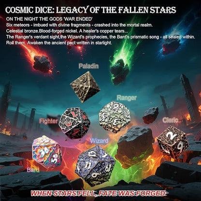 Haxtec DND Dice Set Metal Dice Compatible with Dungeons and Dragons D&D Gift TTRPG Antique Iron Red Polyhedral Dice