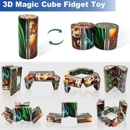 3D Flips Magic Cube Set, 3 Pack Infinity Cube Fidget Toys, Transforms Puzzle Cubes for Stress Anxiety Relief and Kill Time, Nice Gifts for Kids and Adults