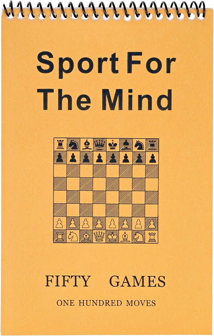 WE Games Ultimate Chessplayer's Scorebook - Spiral Bound & Paperback Chess Notation Book with 50 Games & 100 Moves, Ideal Chess Score Sheets for Clubs & Tournaments