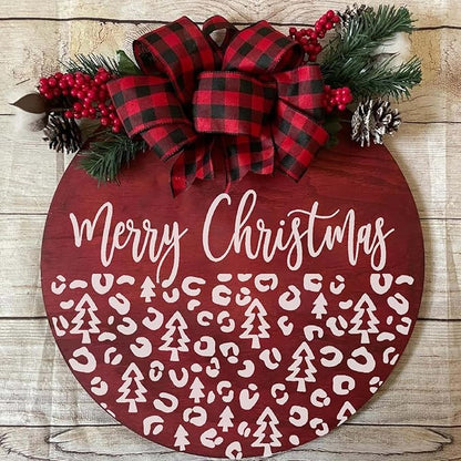 Christmas Stencils for Painting on Wood 12” Large Christmas Doormat Stencils Reusable Holiday Stencil for Crafts Door Mats Canvas Window Decor