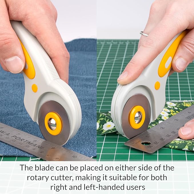 WA Portman Self Healing Cutting Mat & Rotary Cutter for Fabric Set – 9x12 Sewing Cutting Mats for Crafts with 45mm Fabric Cutter Wheel & 5 Rotary Blades – Quilting & Sewing Supplies Kit