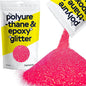 Hemway Polyurethane & Epoxy Resin Glitter 100g / 3.5oz Metallic Crystal Flake Additive for Flooring Jewelry Tumblers Glass Pigment - Ultrafine (1/128" 0.008" 0.2mm) - Fluorescent Pink