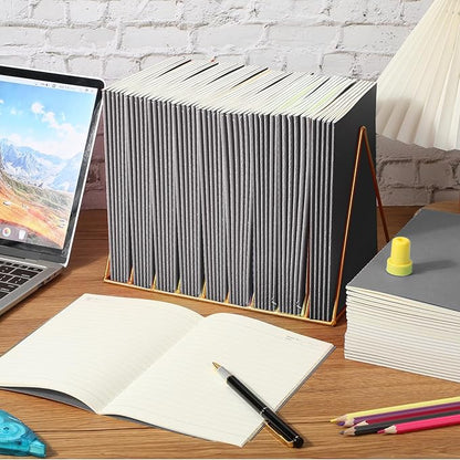Handepo 100 Pack Composition Notebooks A5/A6 Ruled Lined Composition Kraft Notebooks Bulk Soft Cover Journals Travel Diary Memo for Students Classroom Office Supplies(A5,Gray)