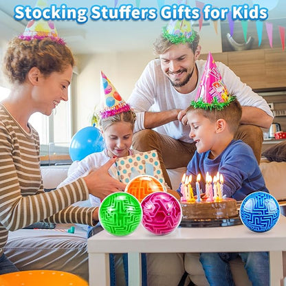 YongnKids 4 Pack 3D Puzzle Maze Ball Toys| Brain Teaser Puzzles Maze Game for Adults & Kids Ages 8-12 13+ Gifts, Games for Adults and Family Best- Easy & Medium & Hard Challenges