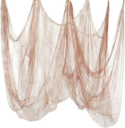 Boao Halloween Cheese cloth 70.87 x 196.85 Inch Light Bloody Cheesecloth Roll for Crafts Large Cotton Muslin Gauze Fabric for Halloween Outdoor & Indoor Spooky Decoration