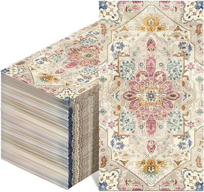 Yeaqee 100 Pcs Vintage Boho Napkins Paper Guest Towels 2 Ply Decoupage Napkins Disposable Decorative Hand Towel for Bathroom Kitchen Fall Wedding Party Dinner(Multicolor)