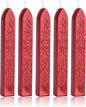 Yoption 5Pcs Sealing Wax Sticks, Vintage Totem Fire Manuscript Flashing Wine Red Wax Seal Sticks with Wicks, Sealing Wax for Wax Seal Stamp