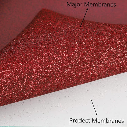 FUNKAKA Glitter Red HTV Heat Transfer Vinyl Rolls, 12" x 25ft PU Iron on Vinyl for T-Shirt Red Glitter HTV Vinyl for All Cutter Machines Easy to Cut & Weed for Heat Vinyl Design