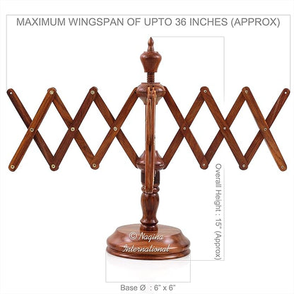 Nagina International Wooden Handcrafted Heavy Duty Wooden Yarn Ball Winder - Premium Crafted Knitting Crocheting Accessories & Combo Set - Table Top Yarn Swift (Rosewood)