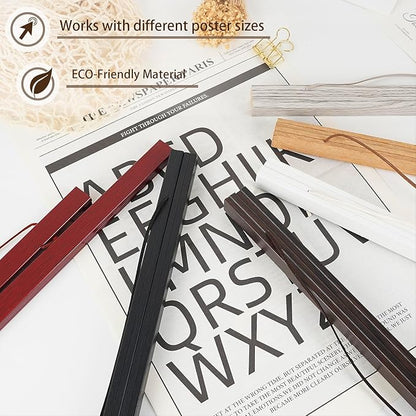 Artmag Magnetic Poster Hanger Frame, 22x34 22x28 22x30 Light Wood Wooden Magnet Canvas Artwork Print Poster Hangers Frames Hanging Kit (Mahogany, 22")