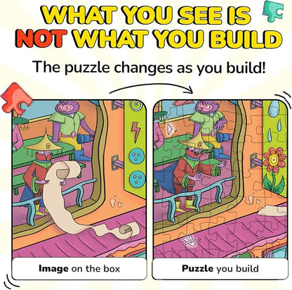Odd Pieces Jigsaw Puzzles 1000 Pieces - Magic Mystery Story Secret Ending Puzzle - Perfect Game Night for Adults & Kids - Fantasy Sci-Fi City Theme (Shutterbug)