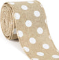 Burlap Ribbon Wired, Farmhouse Rustic White Dots Ribbon for Gifts Wrapping DIY Crafts Floral Bows Wreath Making Party Supplies Holiday Home Decoration, 2.5 Inch x 10 Yards