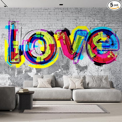 wall26 Colorful Graffiti Large Wall Mural, Removable Peel and Stick Wallpaper, Home Decor - 108x120 inches