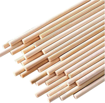 HOPELF 100PCS Dowel Rods Wood Sticks Wooden Dowel Rods - 1/4 x 36 Inch Bamboo Sticks - for Crafts，Hardwood Dowel Rod Assortment，Wooden Rod Sticks Doweling Rods，DIYers.