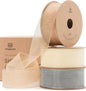 Vitalizart Organza Sheer Ribbon 1 inch x 30 Yd Cream White Rose Gold & Silver Handmade Fabric Ribbons for Gift Wrapping Christmas Tree Crafts Bows Wedding Invitations Wreaths Wrap