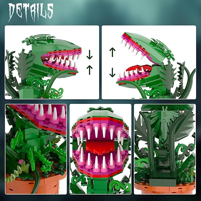 Audrey 2 Cannibal Flower Building Block Set, Little Shop of Horrors Piranha Plant with Openable Mouth Toy Collection, Great Birthday, Christmas, Halloween, for Kids 6+, TV Fans (342 PCS)