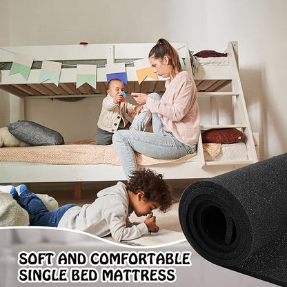 Amylove Polyurethane Foam 24" x 72" High Density Cushion Upholstery Foam Sheet for Seat Replacement DIY Projects Chairs Headboards Sofas Home(1/2" x 24" x 72",Black)