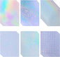 36 Sheets Holographic Sticker Paper Clear Vinyl Sheets Self-Adhesive Overlay Film Laminate Sticker Paper Rainbow/Dots/Star/Broked Glass/Sand Star/Heart, 8.5x11 Inch