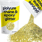 Hemway Polyurethane & Epoxy Resin Glitter 100g / 3.5oz Metallic Crystal Flake Additive for Flooring Jewelry Tumblers Glass Pigment - Extra Chunky (1/24" 0.040" 1mm) - Sand Gold
