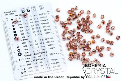 100 pcs of Faceted Fire Polished Pressed Czech Glass Beads 4mm (0.16in), Crystal Copper Capri Apollo 00030-27101 BCV