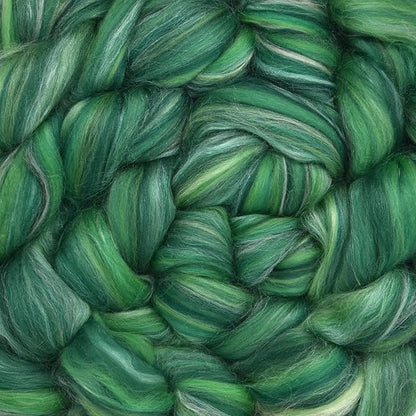 Merino Silk Luxe Tonal Designer Blend. Superfine Merino, Mulberry Silk, Tussah Silk. Top Roving for Spinning or Felting. Eden 4oz