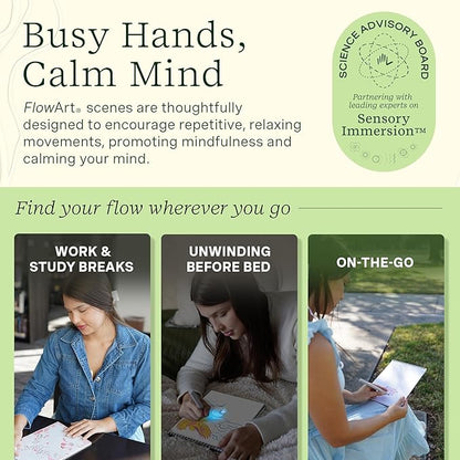 Lifelines FlowArt Activity Pad, 2-Pack Fall Set + Bonus Pad - Guided Art Meditations with Markers - Illuminate & Create and Pogo-Dot - Coloring Books for Teens, Adults & Seniors