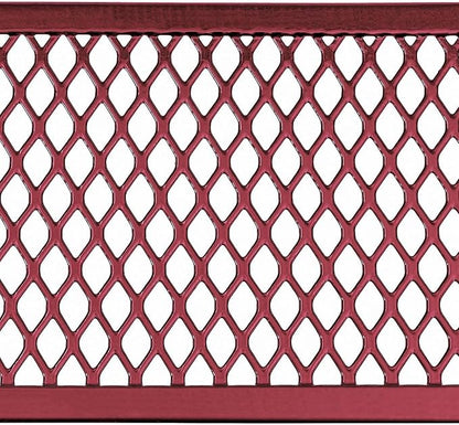 Global Industrial 6’L Rectangular Picnic Table, Expanded Metal, Red Thermoplastic Coating, Attached Benches, 1-1/2” Umbrella Pole Hole, Outdoor-Rated, 1000 lb Capacity, 72” x 30” Tabletop